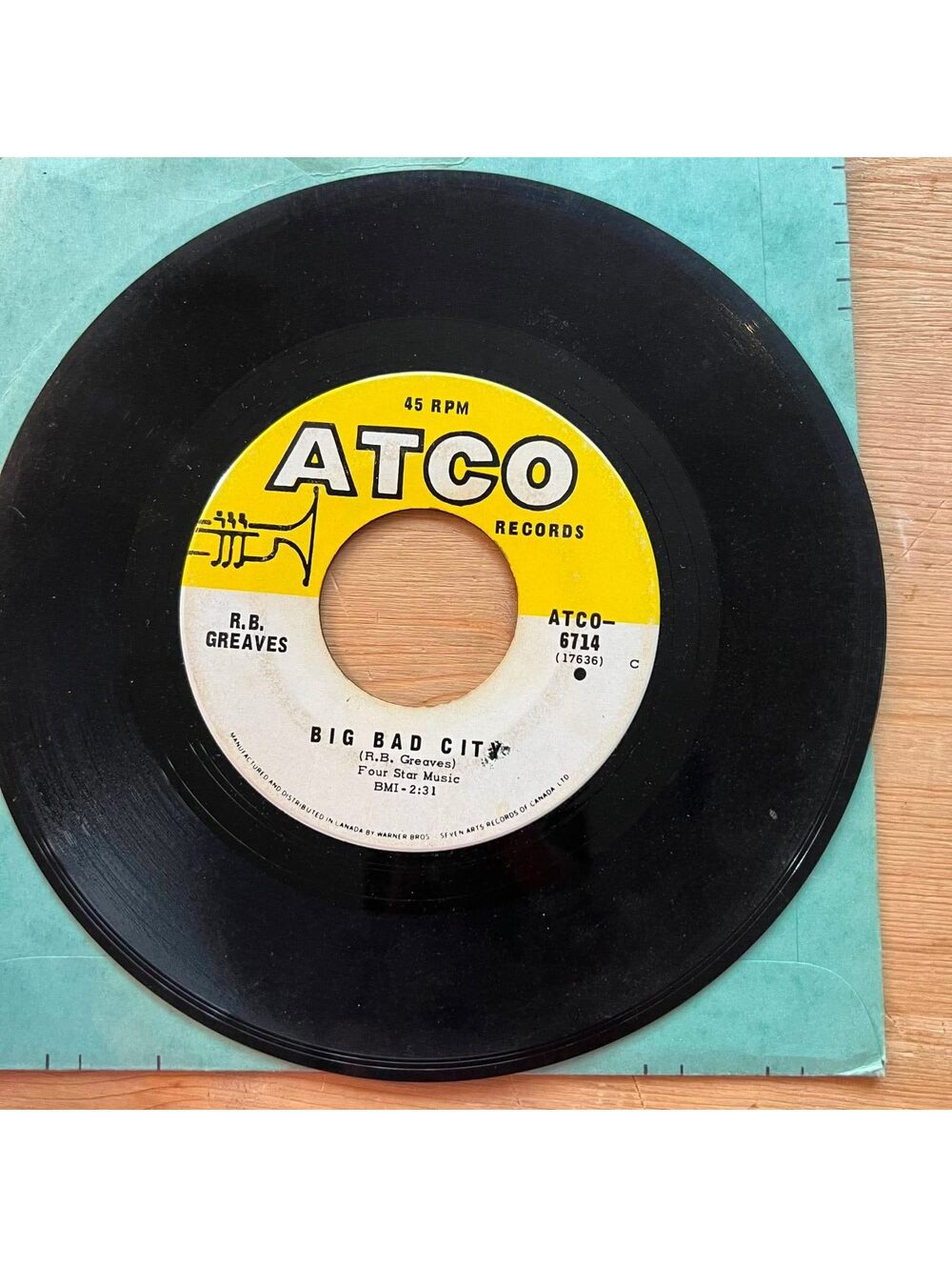 R.B. Greaves - Big Bad Bity/Take a Letter Maria 45rpm VG+ R90